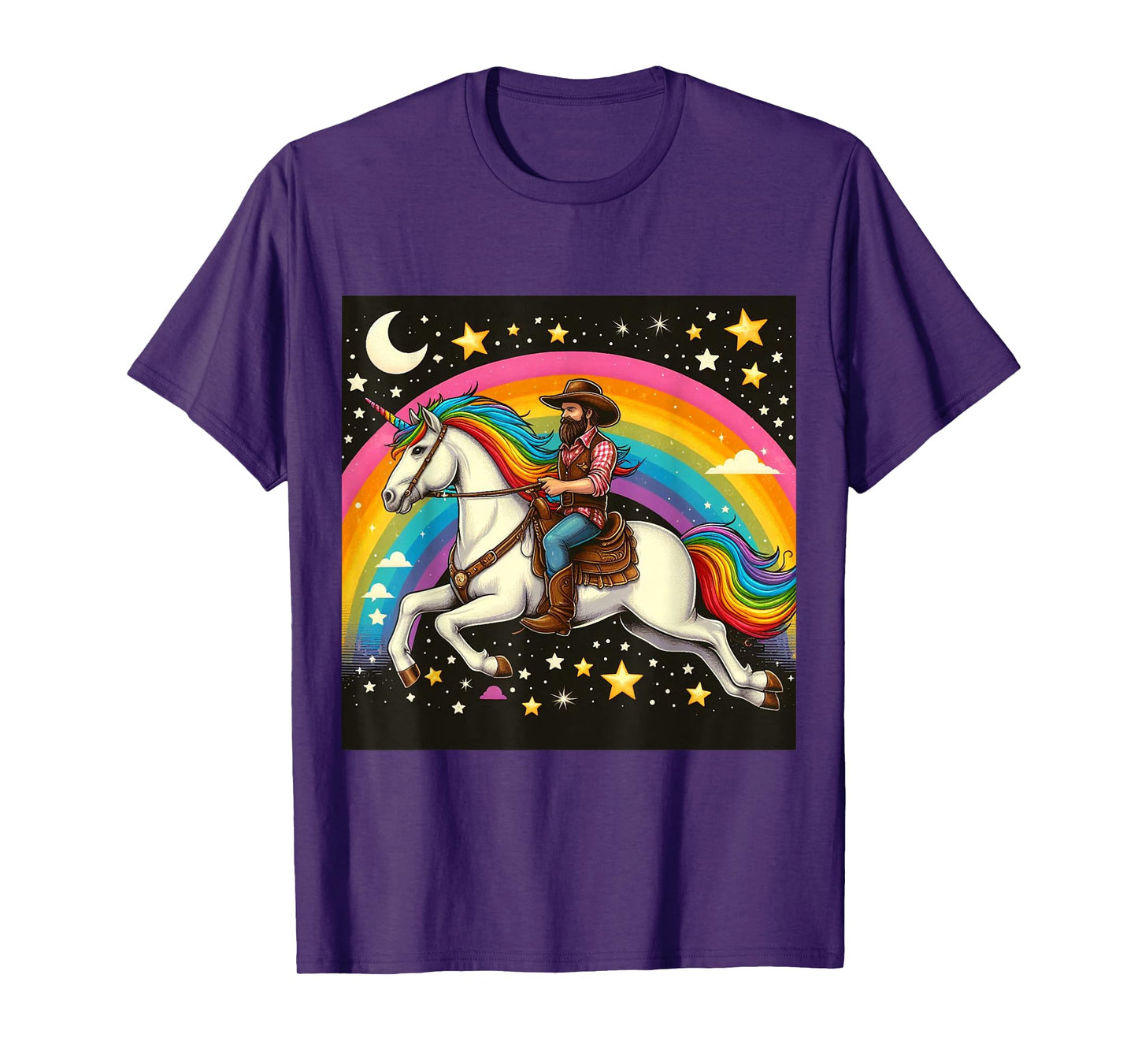 Cowboy Riding A Unicorn Boys Girls Men Women Kids Adults T-Shirt
