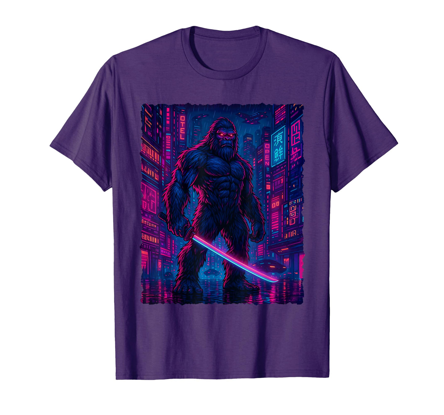 Cyberpunk Bigfoot - Sasquatch Yeti Cryptids T-Shirt