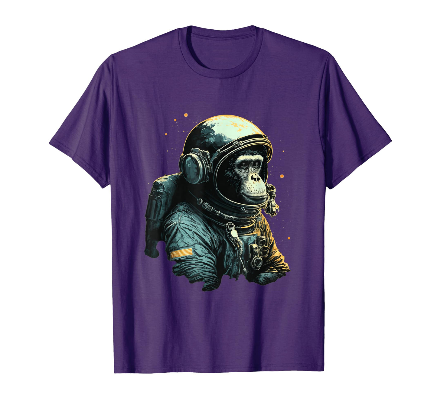 Chimpanzee Space Astronaut Travel Monkey Vintage Design T-Shirt