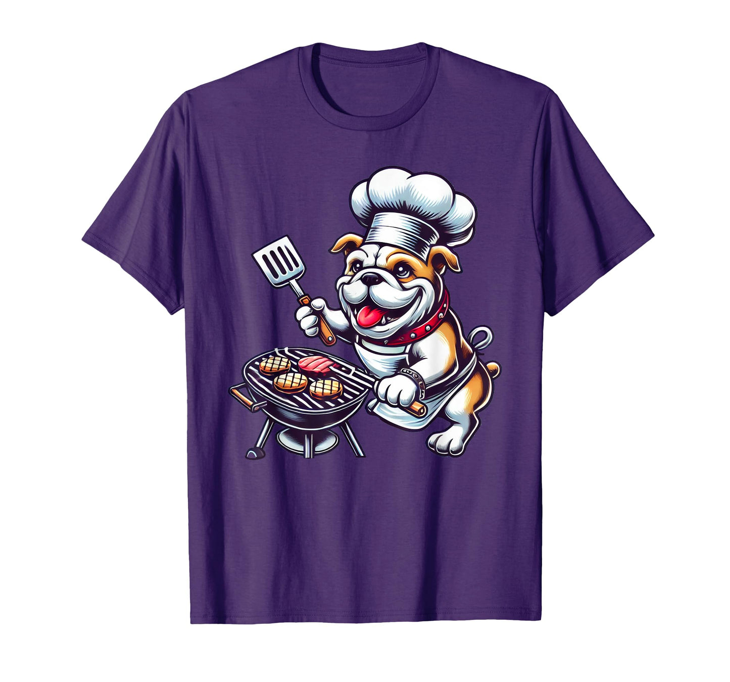 Funny Barbecue English Bulldog Dog Grilling BBQ T-Shirt for Men Women Kids