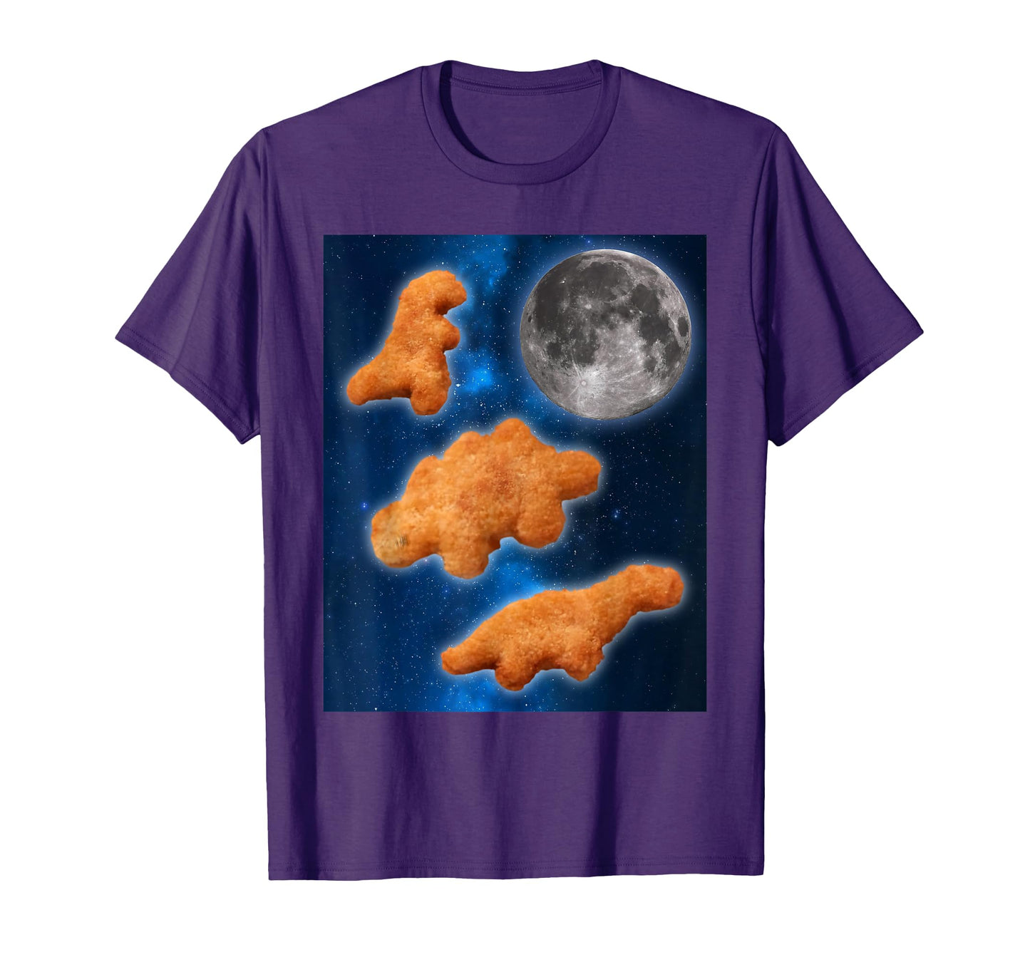 Three Chicken Nuggets Howl at Moon Funny Parody Dino Nugget T-Shirt