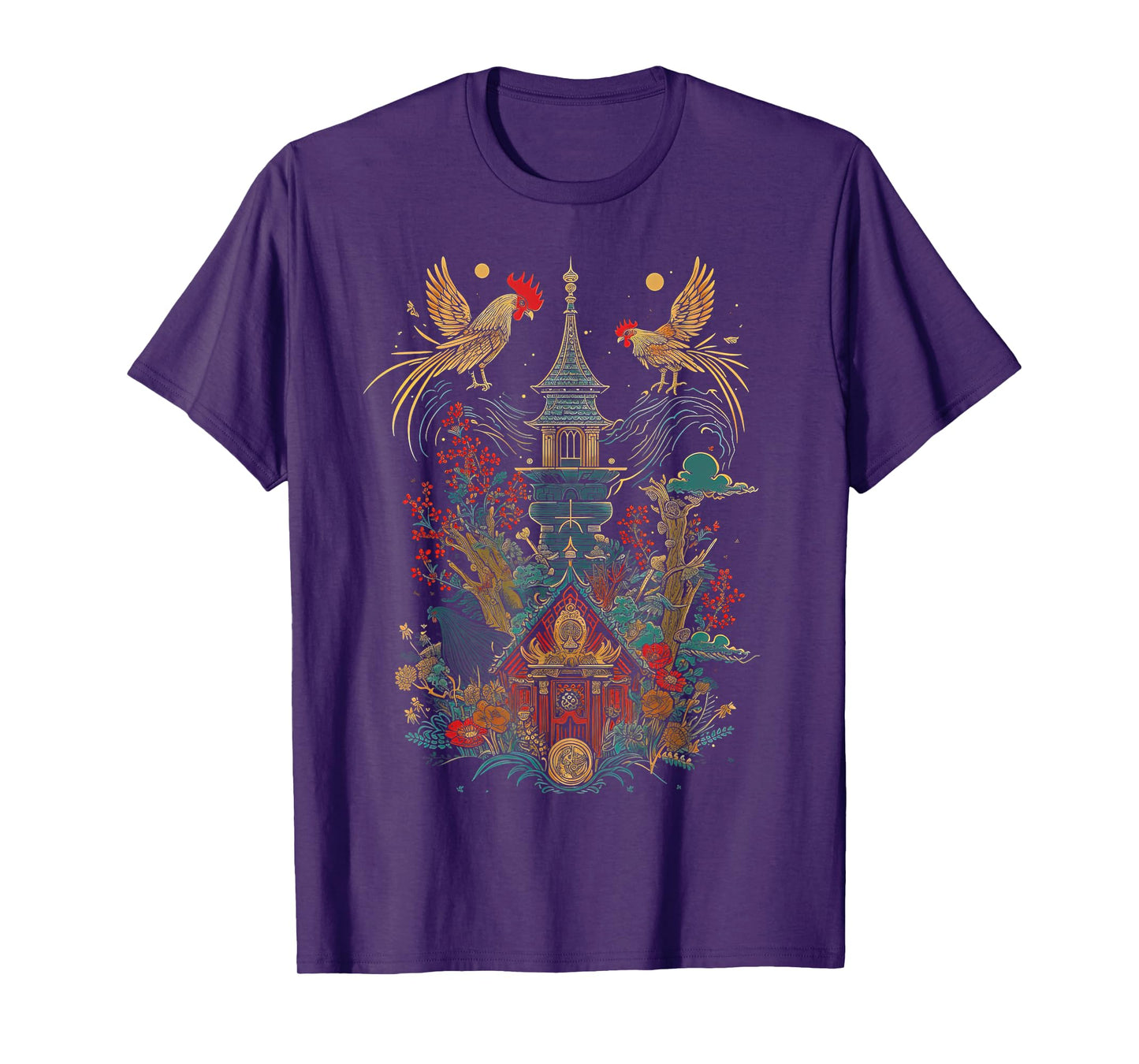 Baba Yaga Russian Folklore Chicken Cabin Design T-Shirt