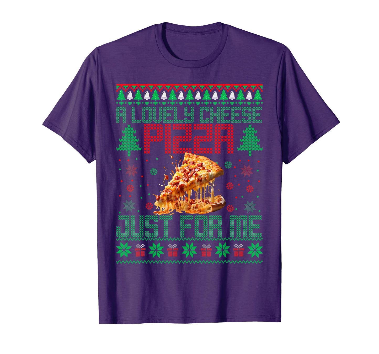 Home A Lovely Cheese Pizza Just For Me Alone Christmas Xmas T-Shirt