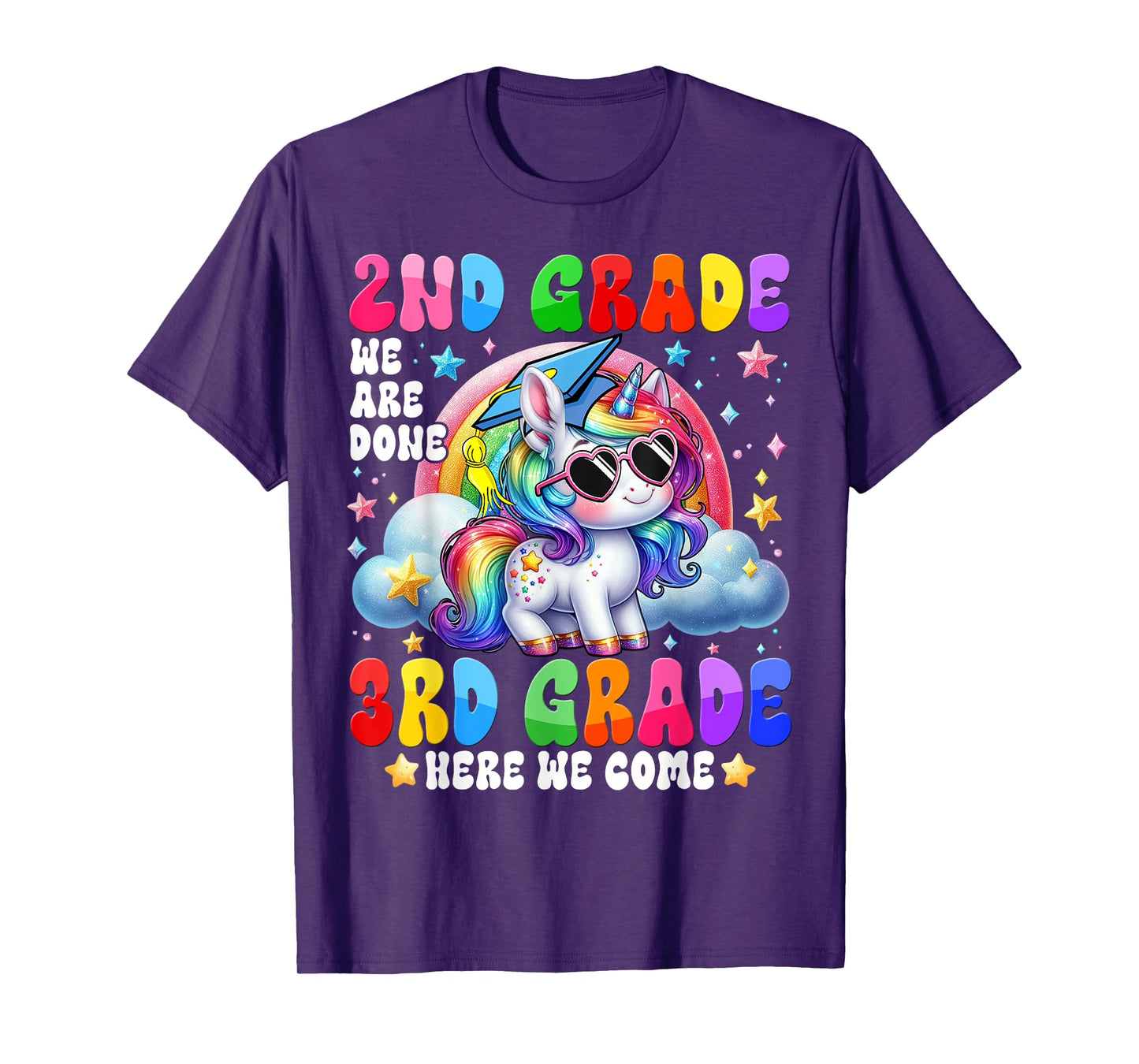 Kids Unicorn 2nd Grade We Are Done 3rd Grade Here We Come T-Shirt