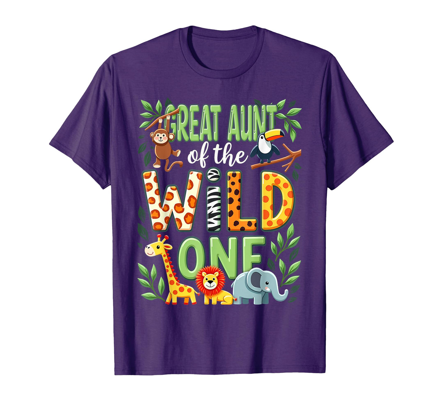 1st Birthday Safari Zoo Great Aunt Of The Wild One T-Shirt