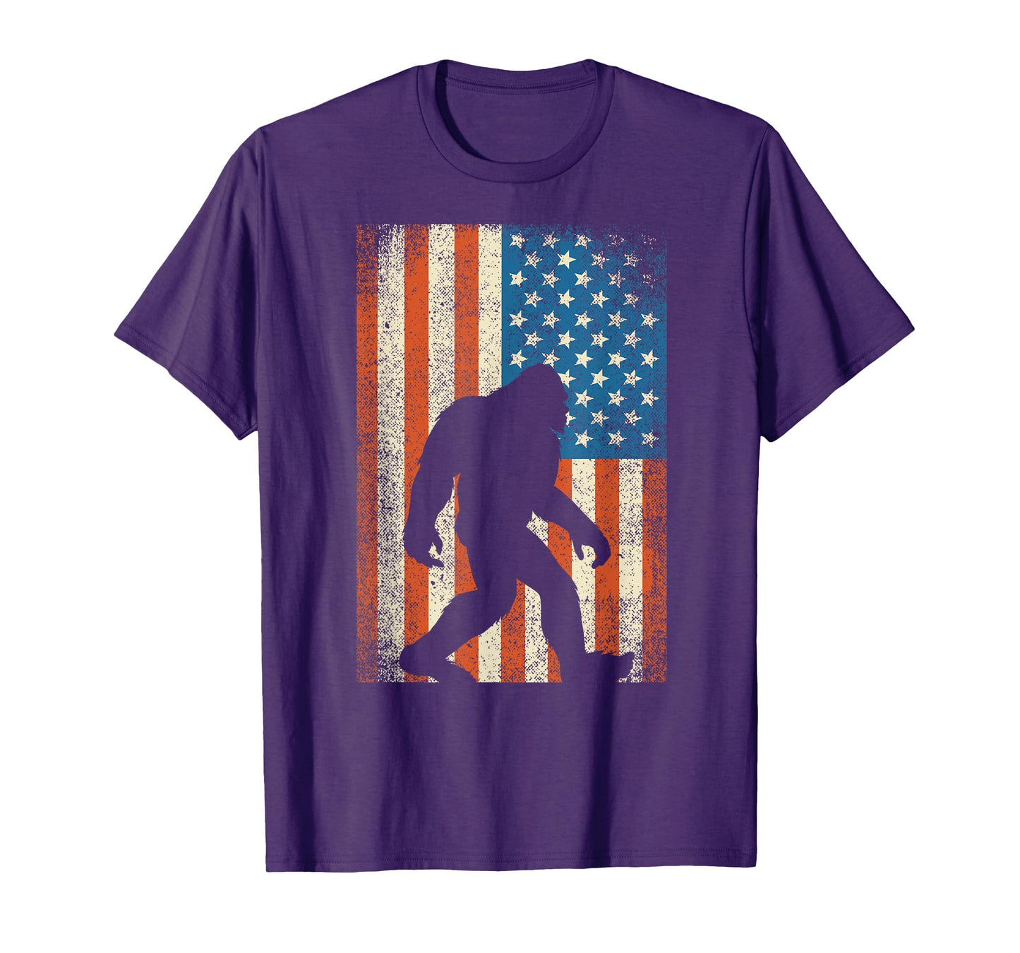 Bigfoot Sasquatch I Believe T-Shirt Patriot American Flag USA T-Shirt