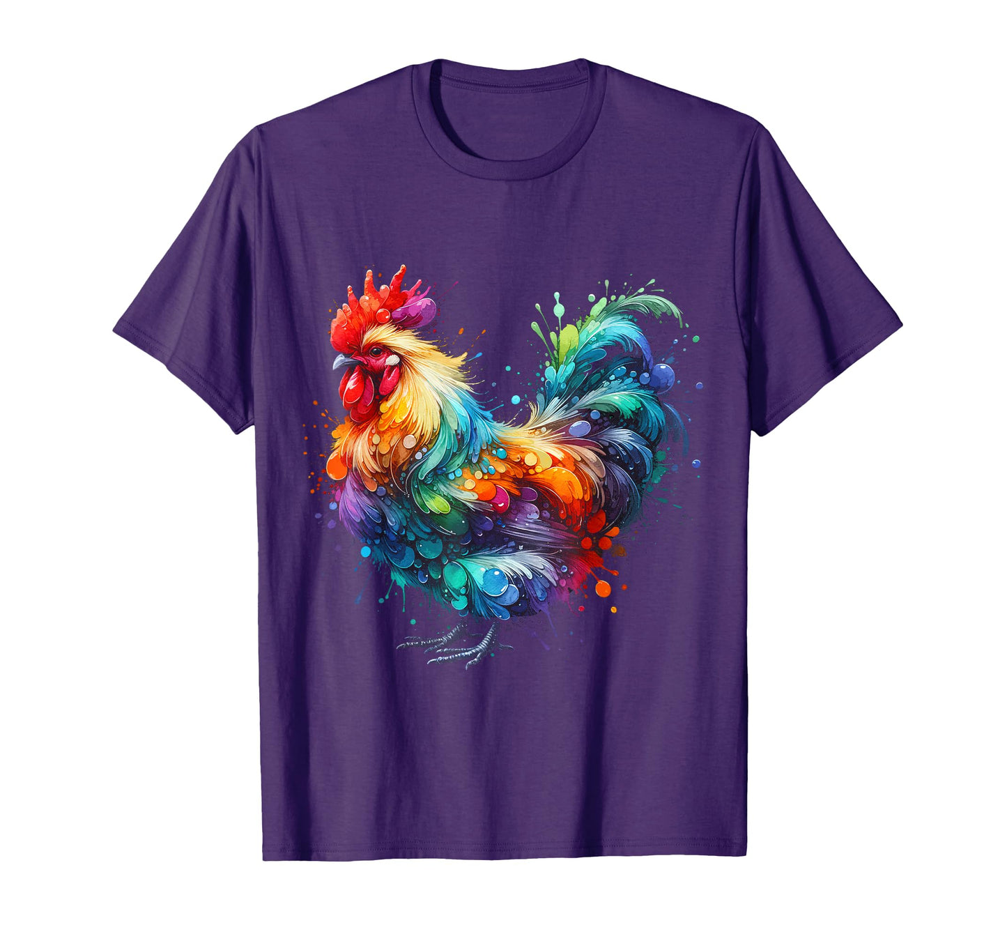 Chicken Art Graphic Women Farm Chicken Lover Funny Colorful T-Shirt