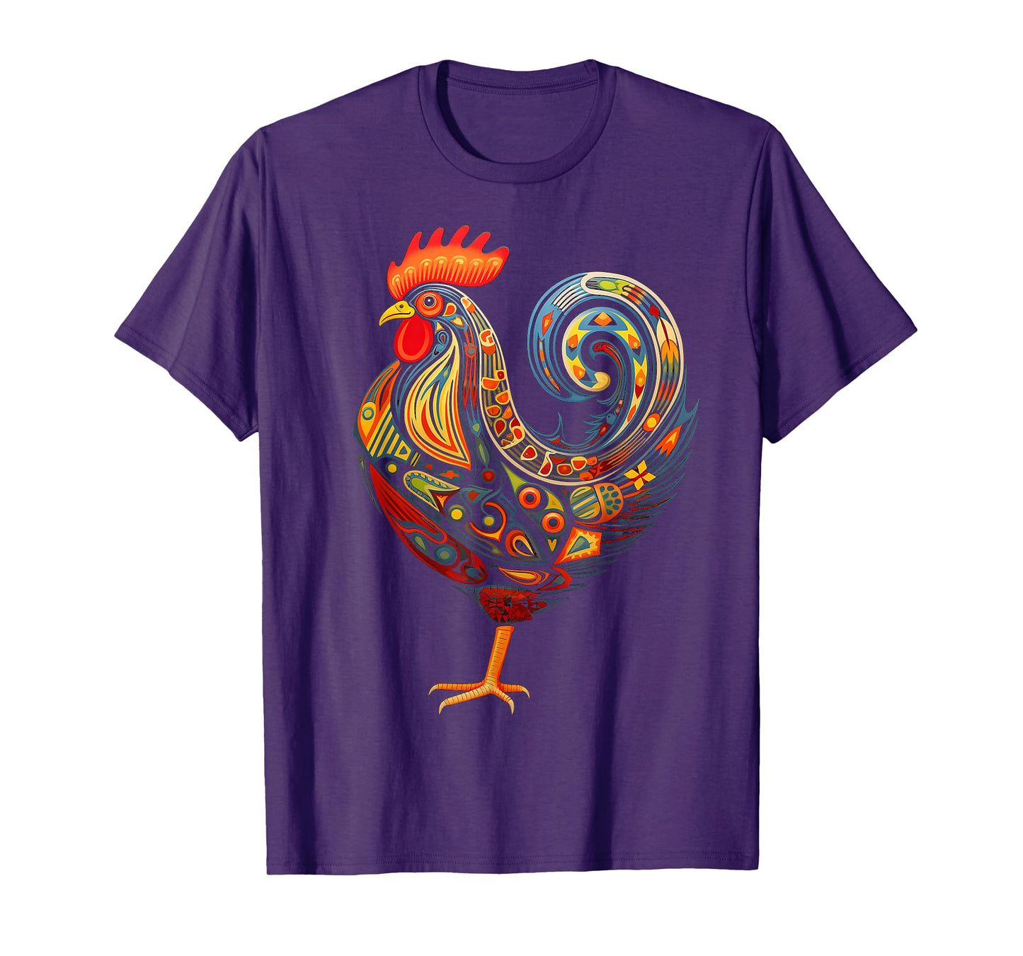 Chicken Mandala Animal Motif Illustration Chicken T-Shirt