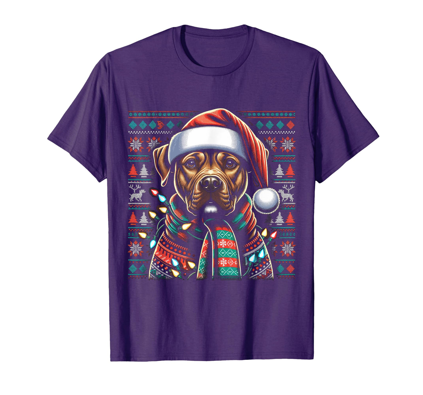 Christmas Pit bull Xmas Pit Bull Mom Dog Lover Santa Womens T-Shirt