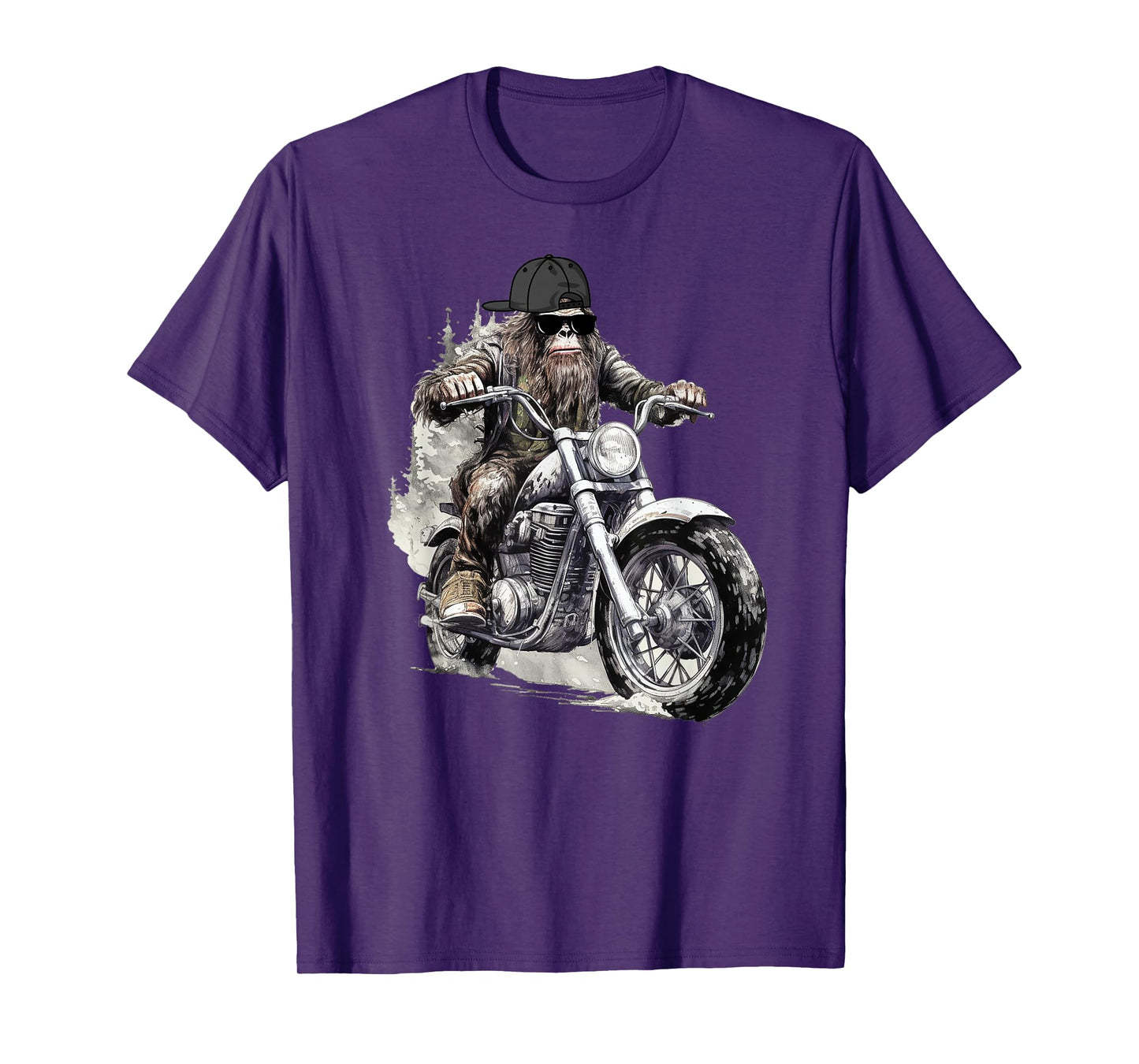 Fife Life Bigfoot Sasquatch Riding A Motorcycle T-Shirt