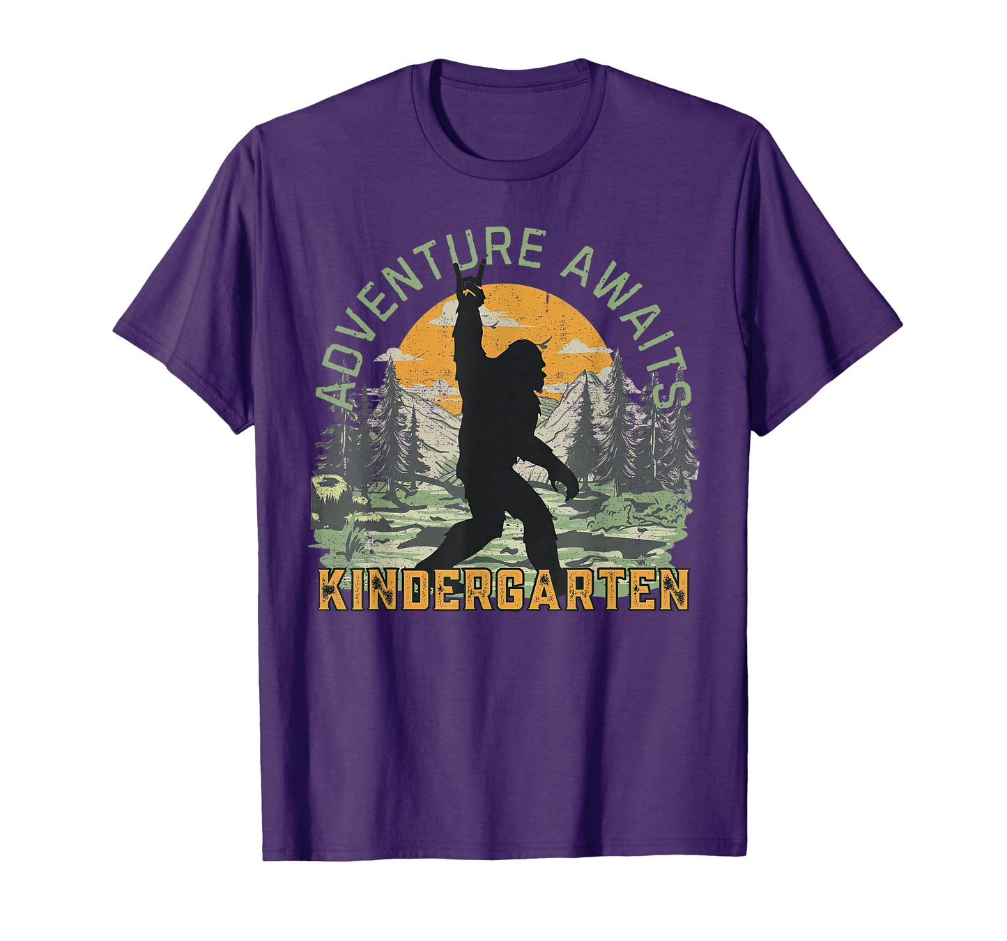 Adventure Awaits Bigfoot Teacher Kindergarten Back To School T-Shirt