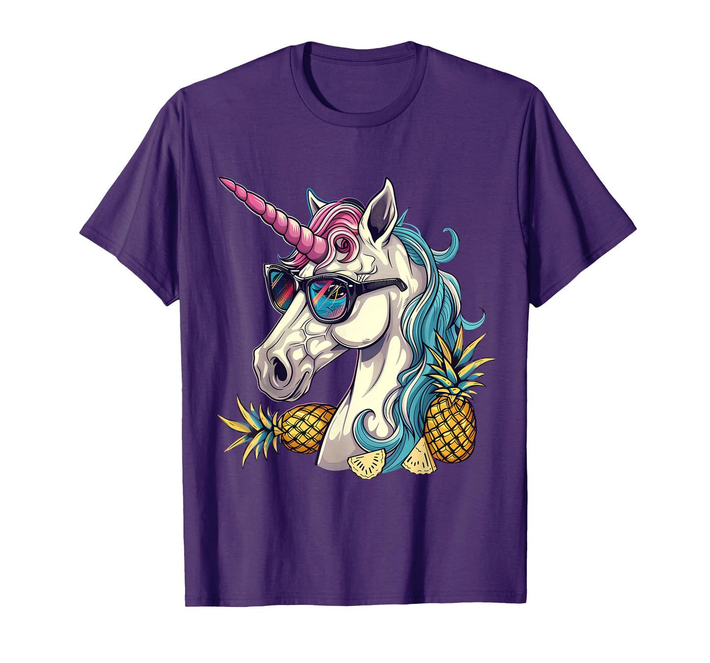 Pineapple Unicorn Pineapple Fruit Unicorn Lover Portrait T-Shirt