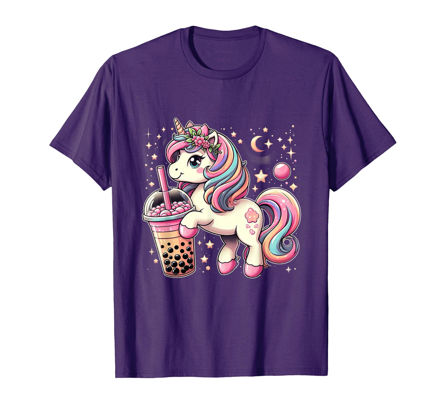 Boba Tea Unicorn Kawaii Neko Japanese Bubble Tea Aesthetic T-Shirt