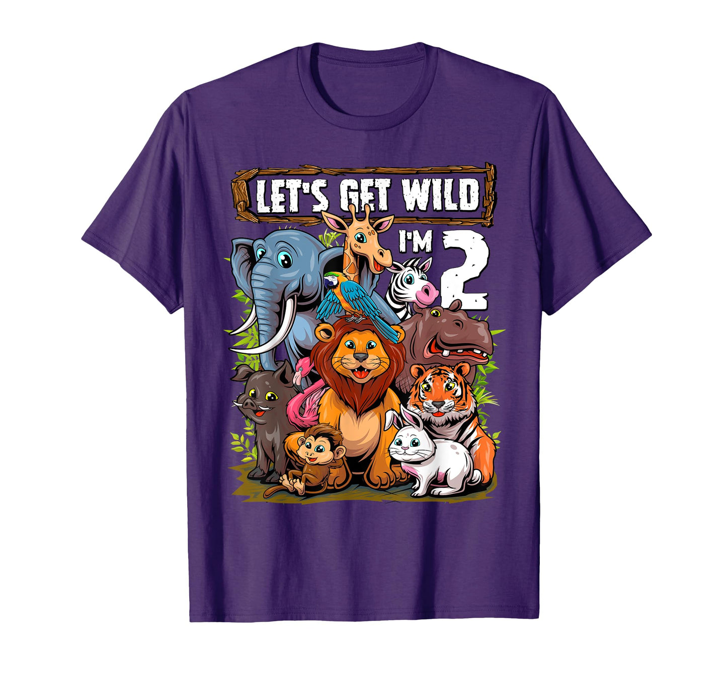 2 Year Old Zoo Birthday Safari Jungle Animals 2nd Birthday T-Shirt