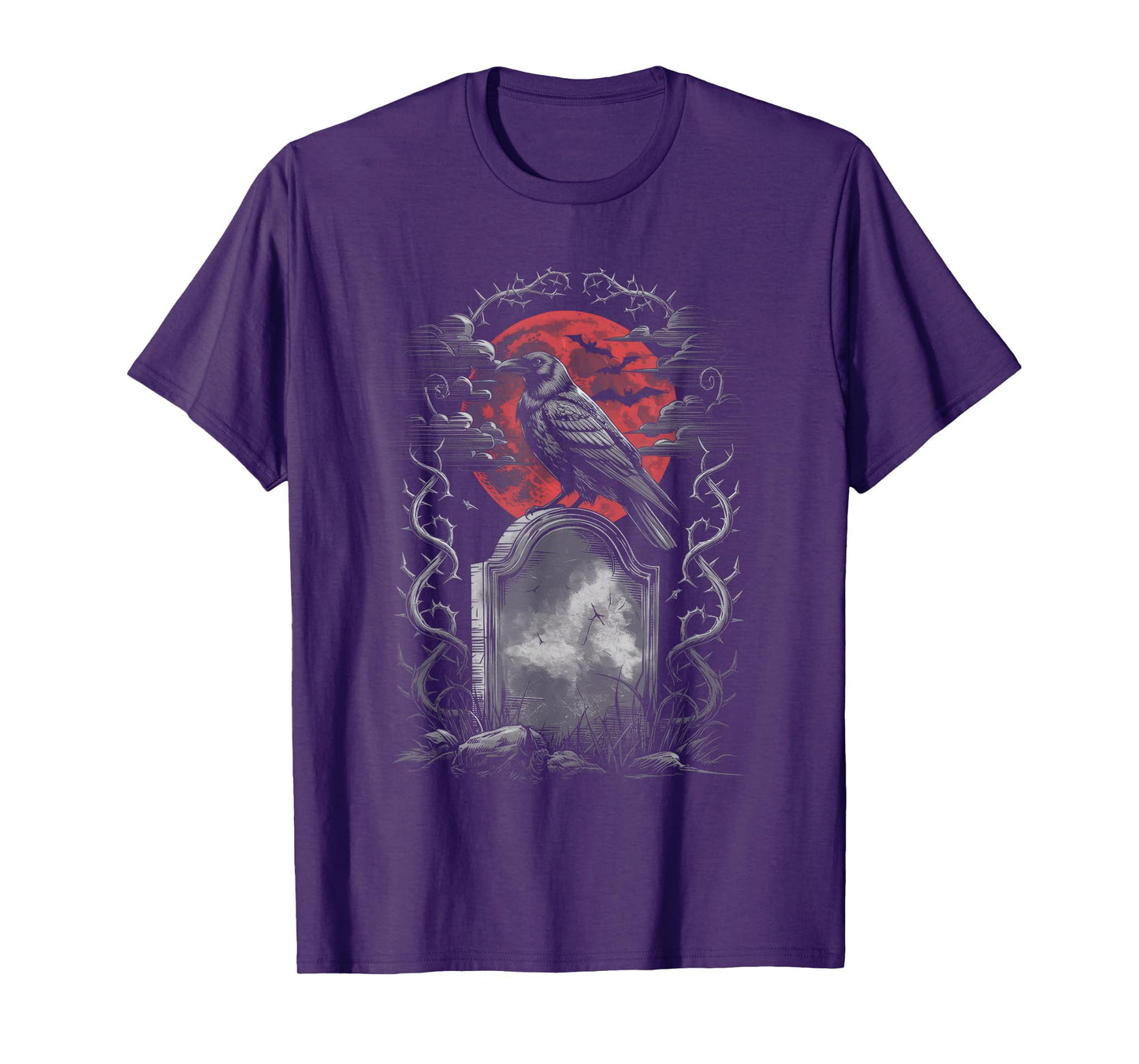 Raven Bird Gothic Raven art Cemetery Fantasy T-Shirt