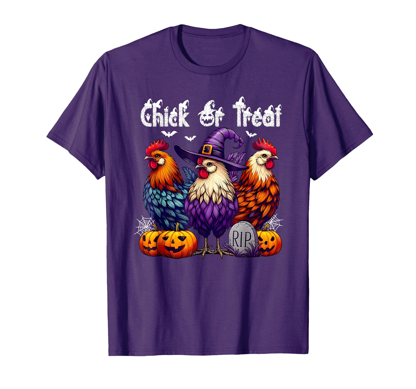 Chick Or Treat Funny Halloween Witch Spooky Cute Chicken T-Shirt