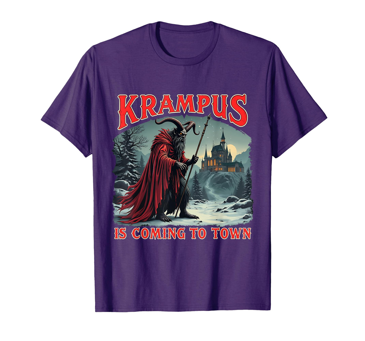 Merry Christmas Krampus Is Coming To Town Xmas Christmas Horror Costume T-Shirt