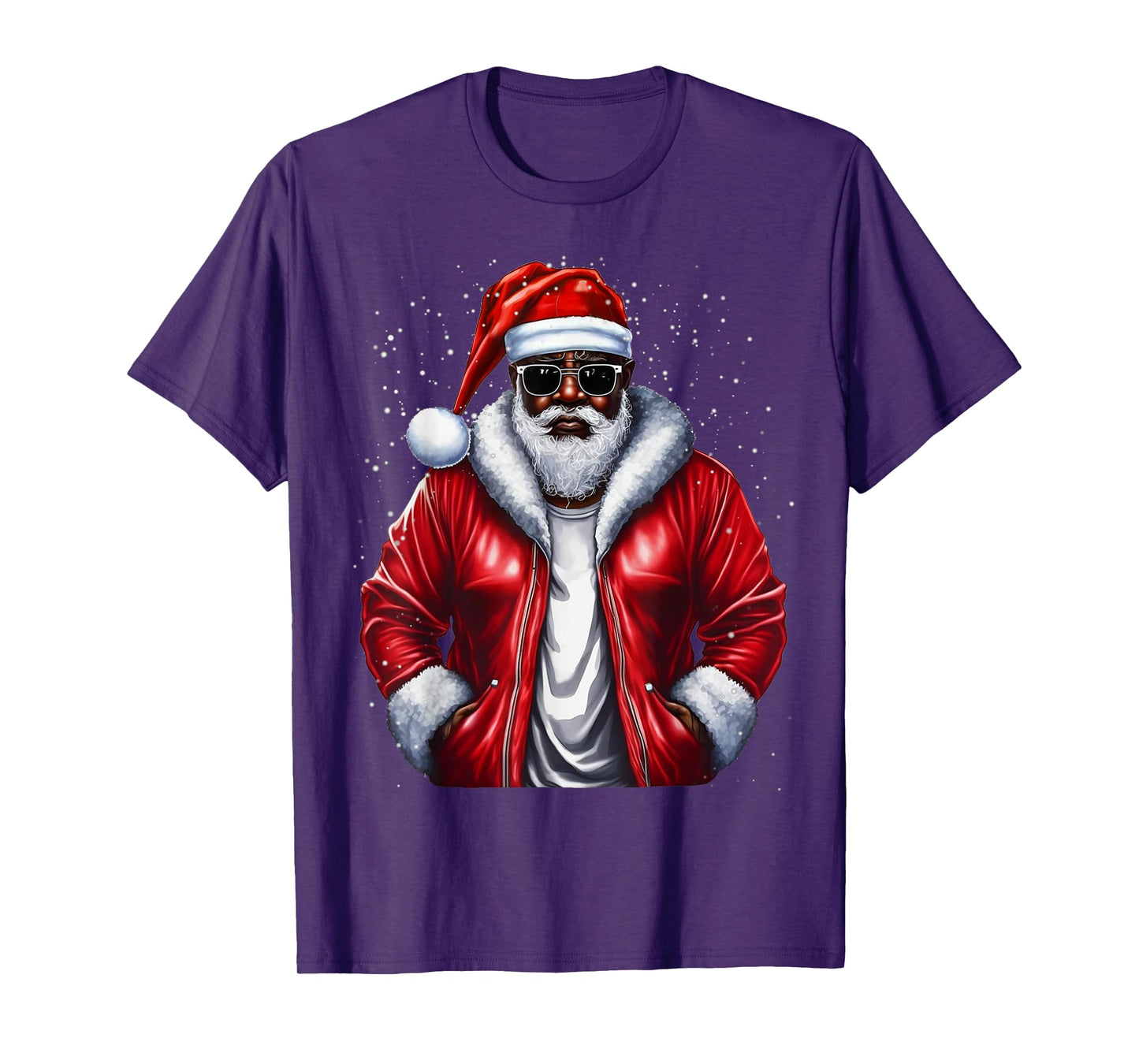 Funny Christmas Santa Claus African American Cute Xmas T-Shirt