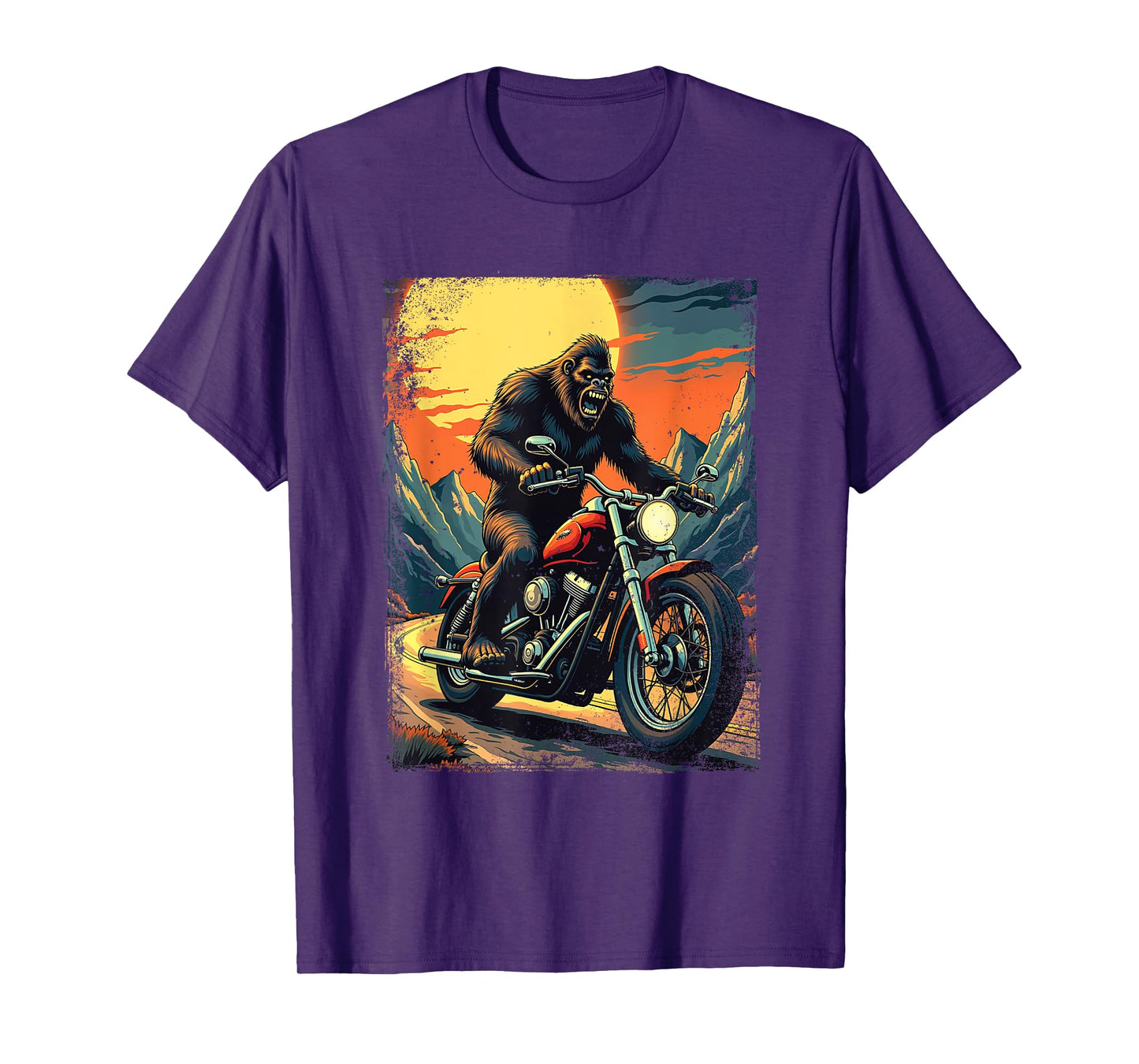 Bigfoot On Motorcycle - Biker Motorcycle Motorcycling T-Shirt