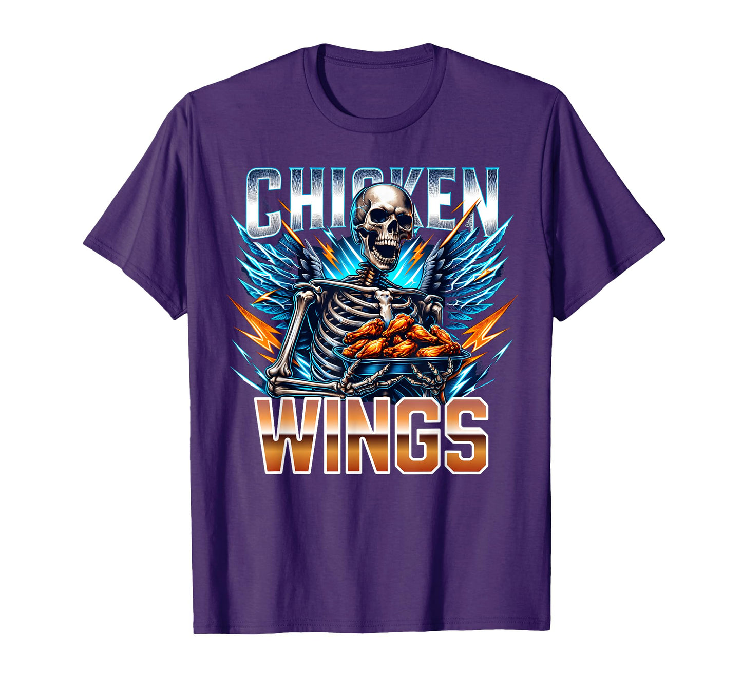 Wing Lover Bootleg Rap CDs Aesthetic Funny Chicken Skeleton T-Shirt