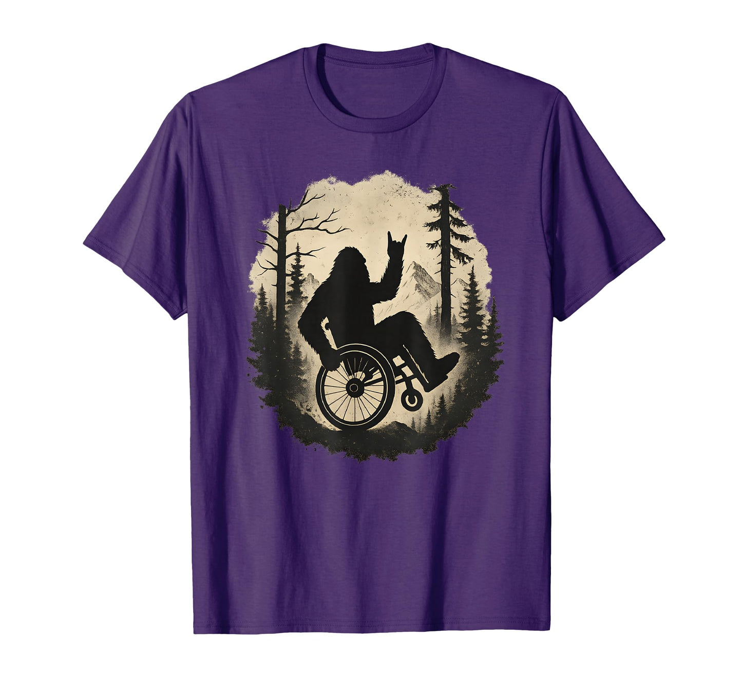 Retro Bigfoot Wheelchair Handicap Disabled Vintage Boys Mens T-Shirt