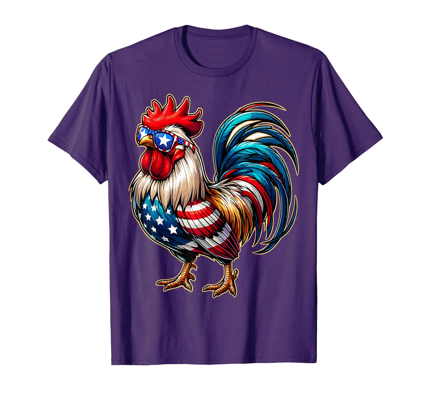 Chicken USA Flag Patriotic Chicken Lover 4th of July T-Shirt