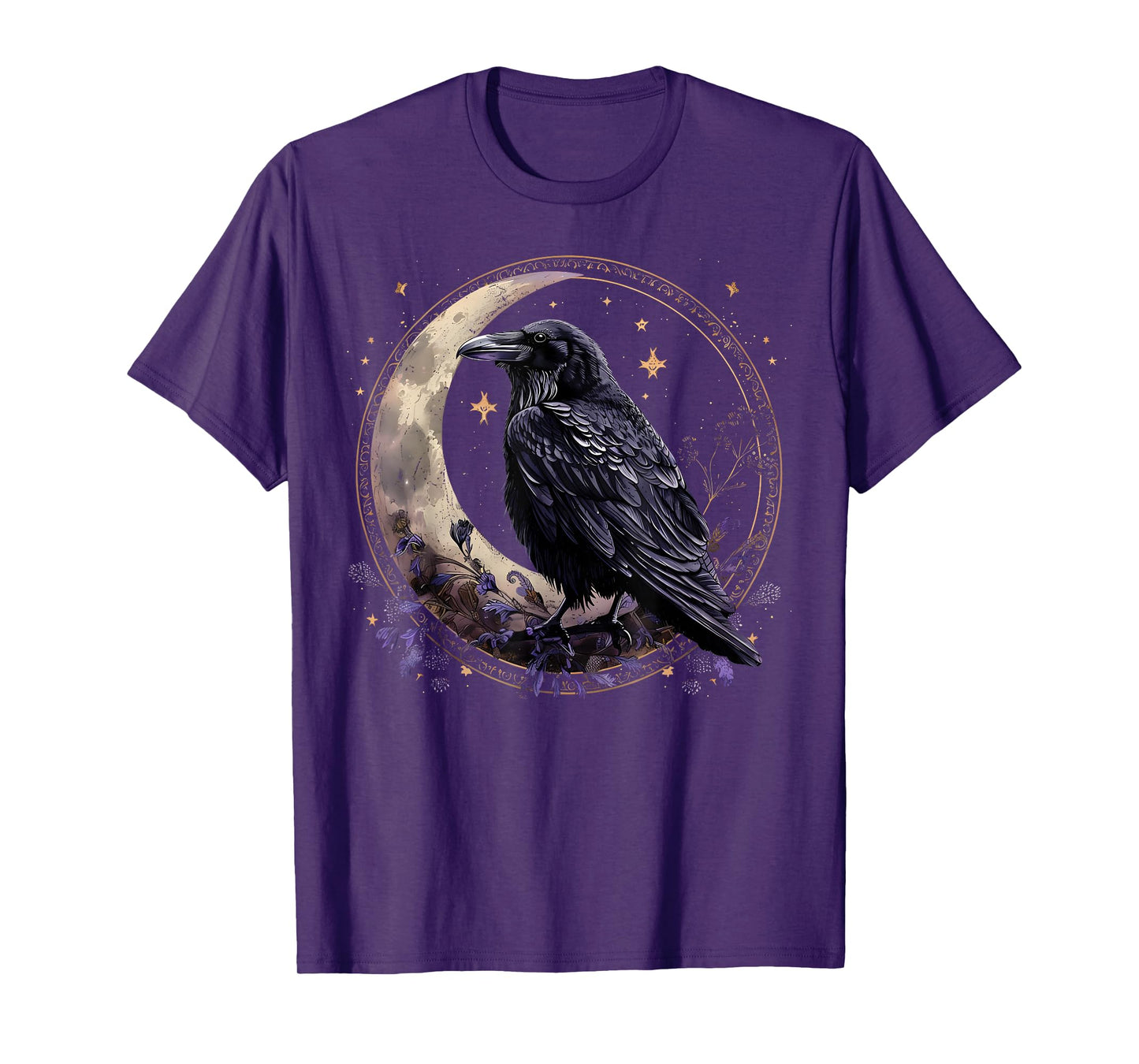Whimsigoth Raven Moon Gothic Raven Dark Mystical Bird Nature T-Shirt