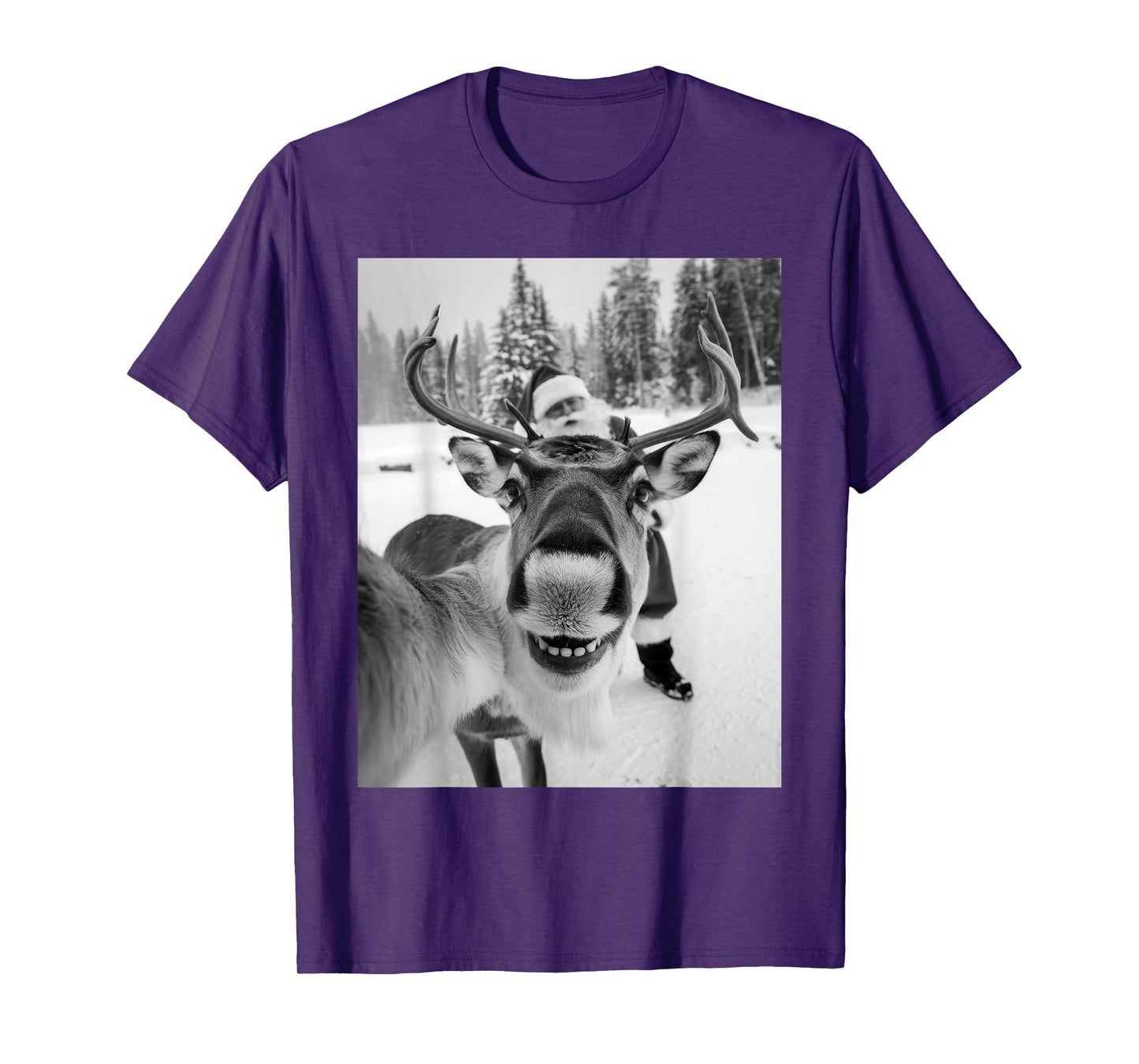 Reindeer Selfie Christmas Party Selfie Funny Reindeer Xmas T-Shirt
