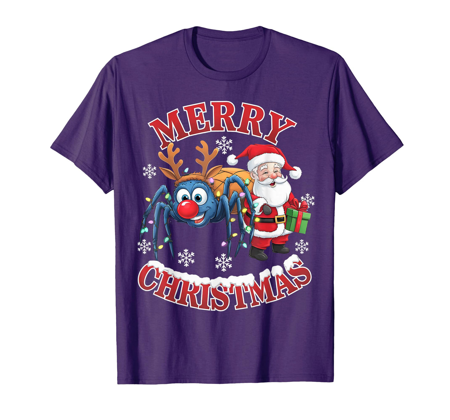 Cute Xmas Spider Santa on Spider Christmas T-Shirt