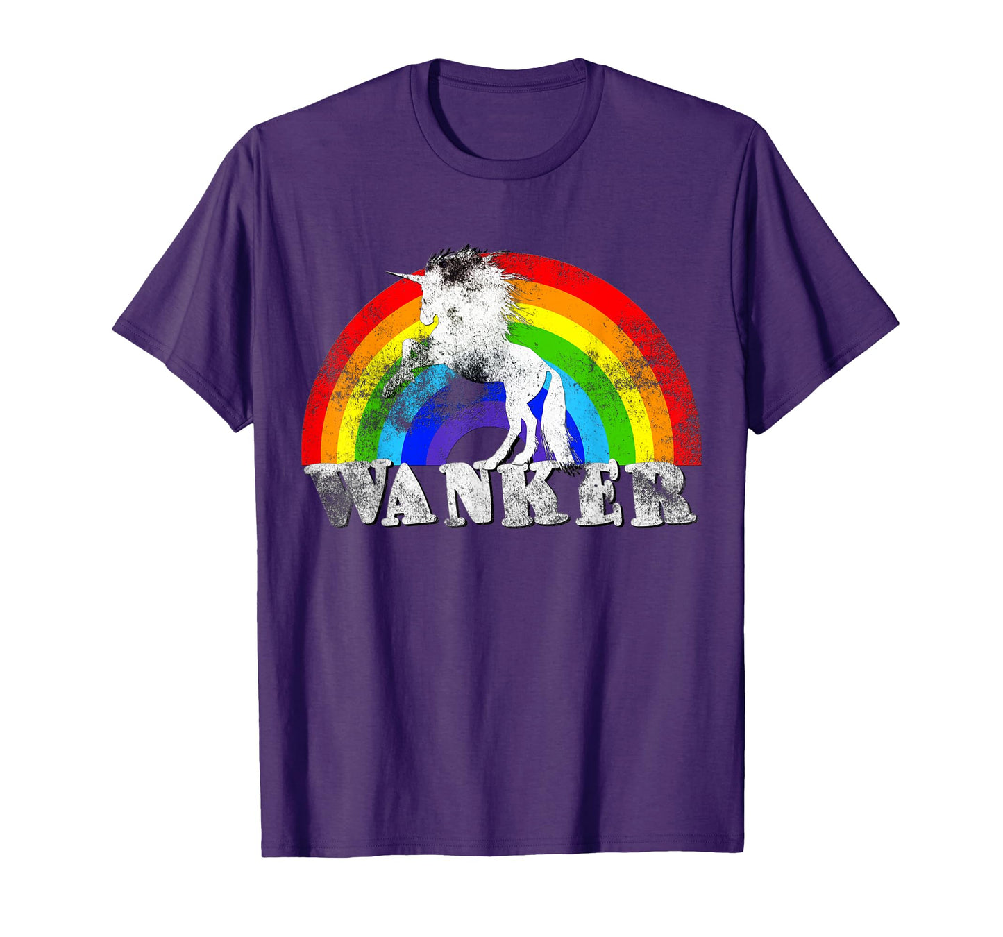Unicorn Wanker T Shirt - Funny Rainbow T-shirt Tee T-Shirt