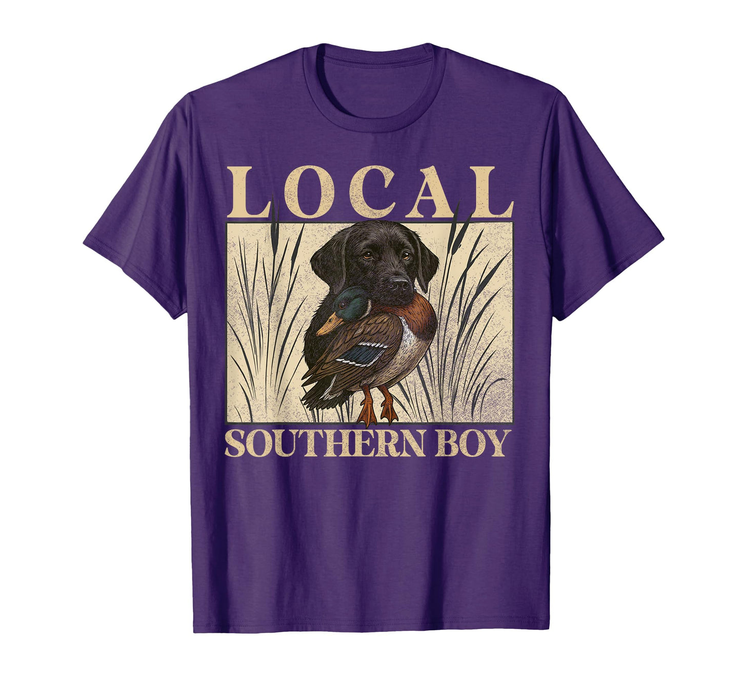 Local Southern Boy Duck Hunting Black Lab Outdoor Vintage T-Shirt