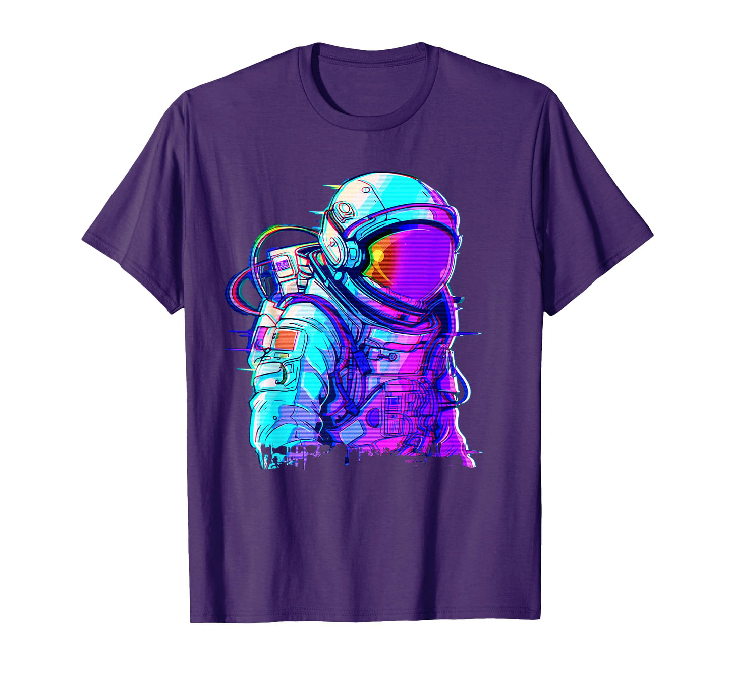 Cyber Astronaut Vaporwave Aesthetic Galaxy Art Space Man- T-Shirt
