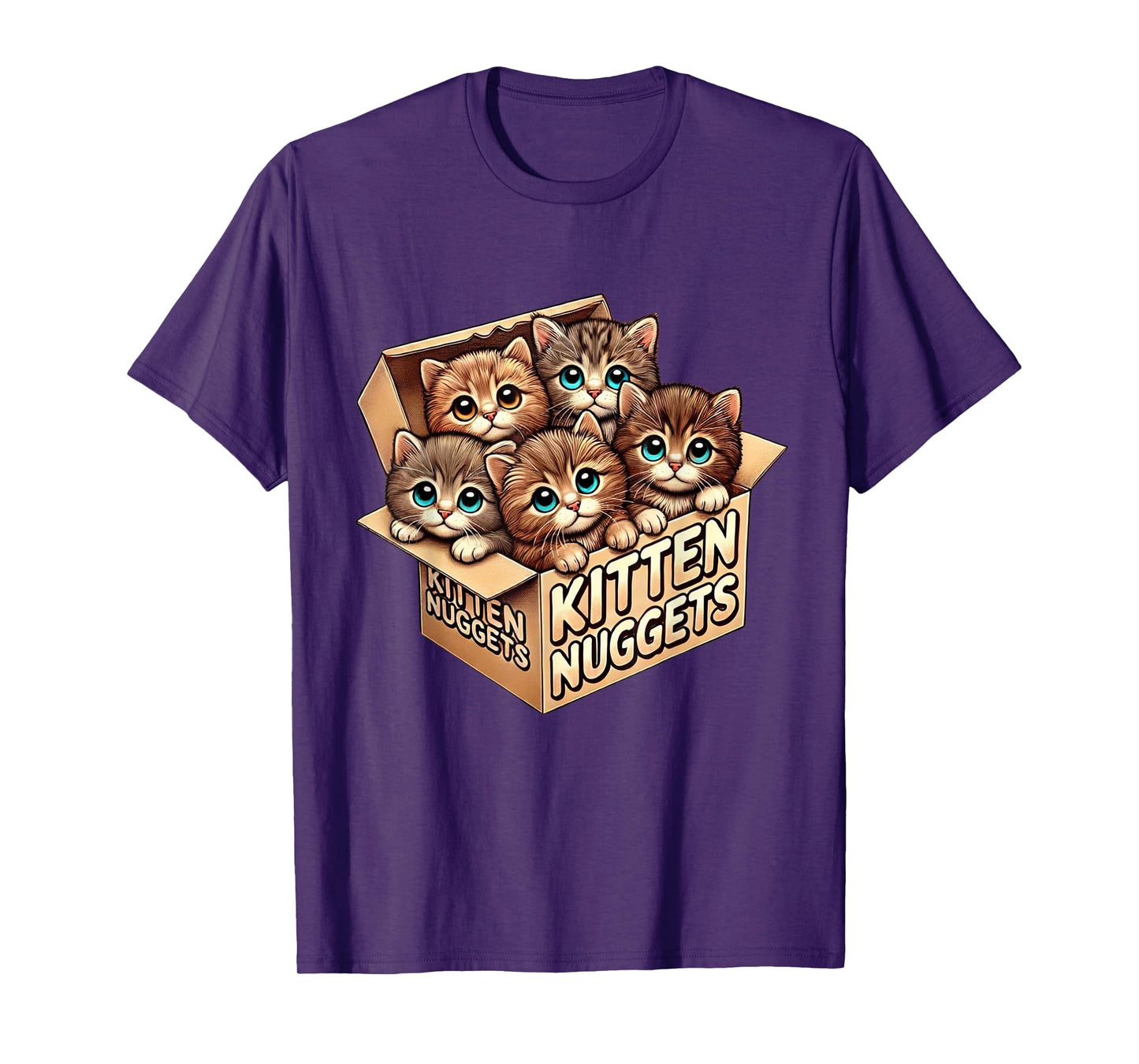 Kitten Nuggets Food Pun Cat Lover Gifts Chicken Nuggets Tea Men Women Kids T-Shirt