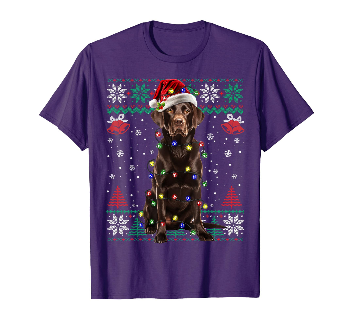 Chocolate Lab Christmas Santa Hat Dog Ugly Sweater Men Women Kids T-Shirt
