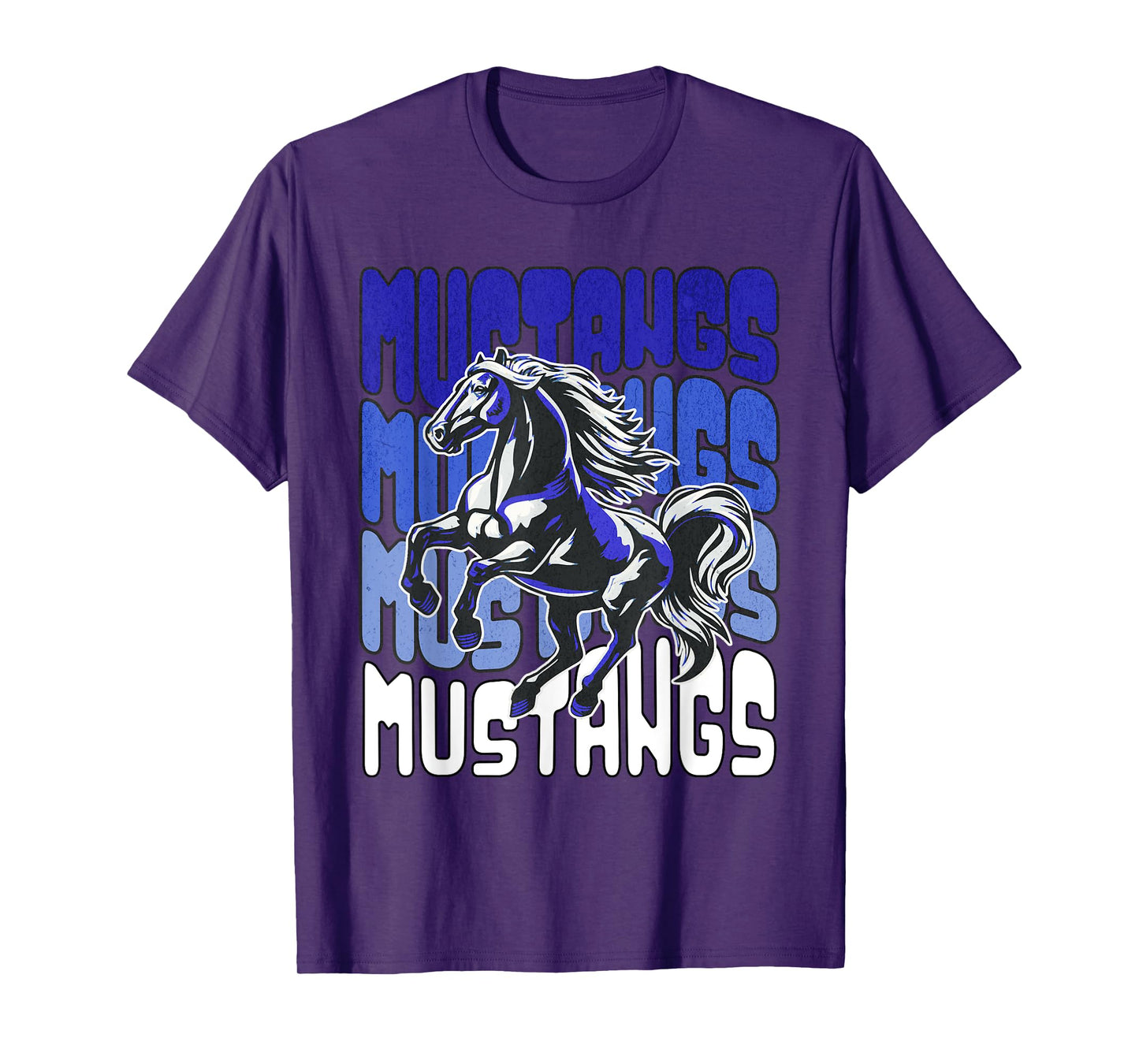 Mustang Mascot School Spirit Sports Team Football Gameday T-Shirt