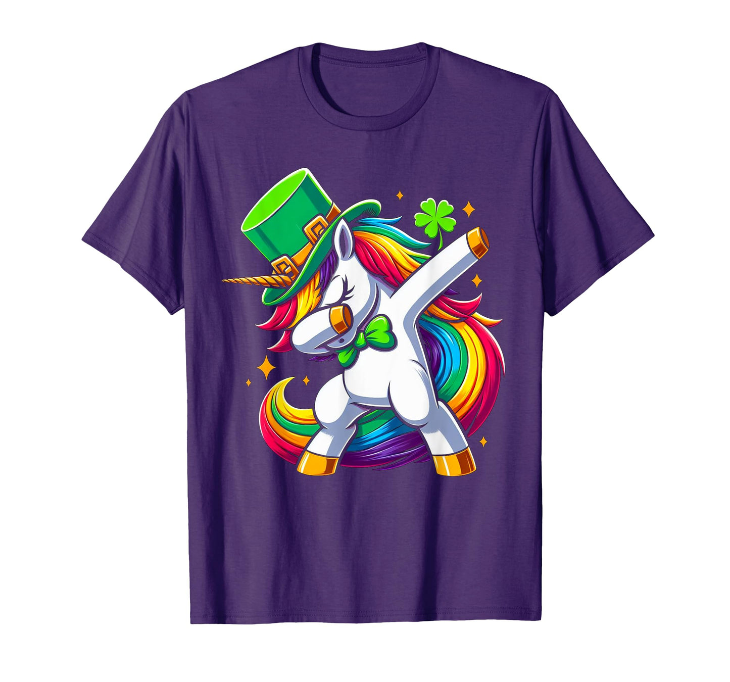 St Patricks Day Girls Dabbing Unicorn Leprechaun Lepricorn T-Shirt
