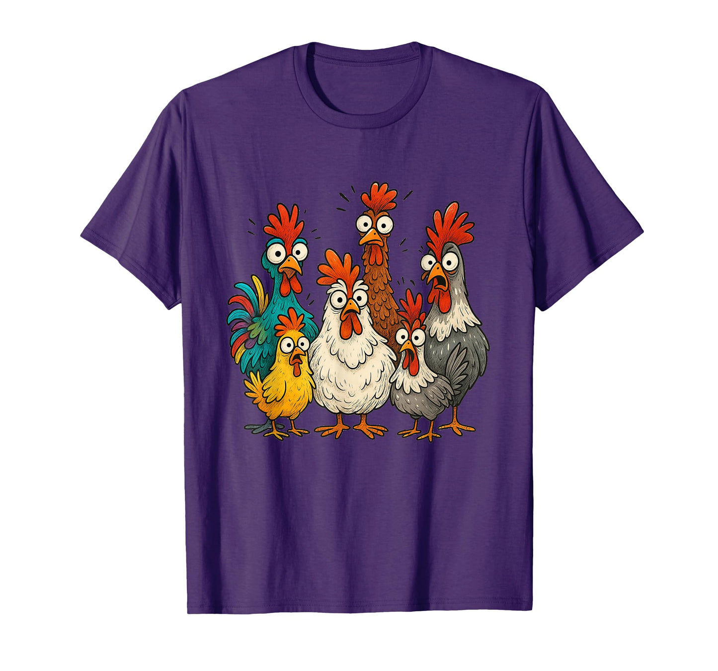 Crazy Chicken Art Gift for Men Women Kids Boys Family Fans T-Shirt