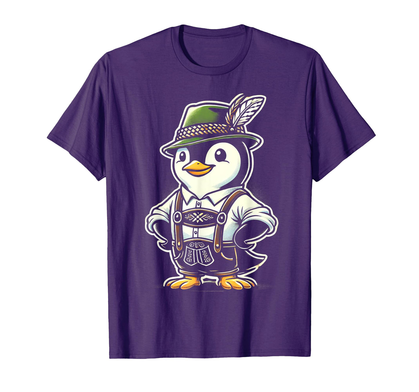 Oktoberfest Penguin Funny German Bavarian Lederhosen Penguin T-Shirt