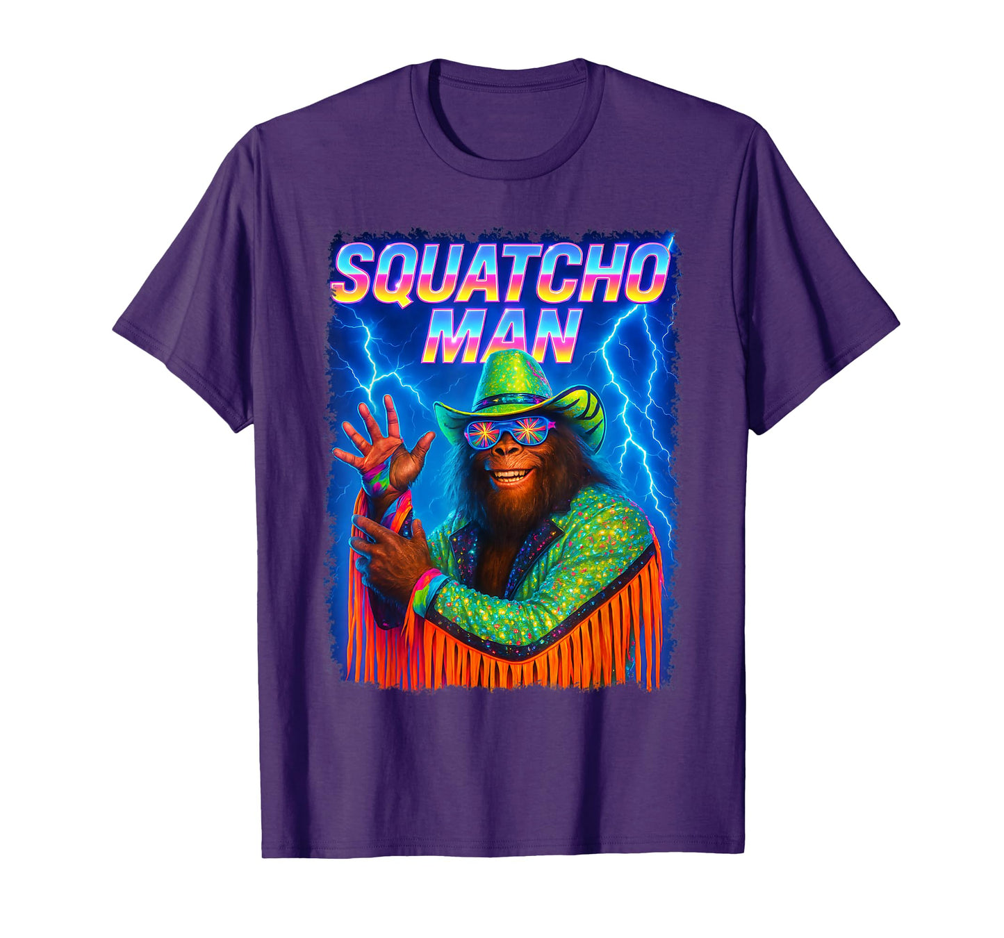 Squatcho Man Funny Retro 80s Sasquatch T-Shirt