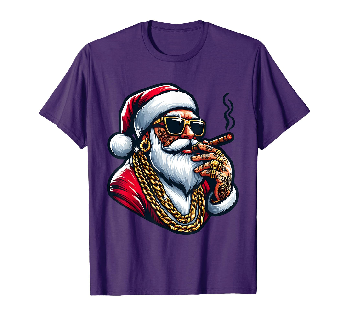 Gangsta Wrapper Funny Cool Santa Gangster Pajama Christmas T-Shirt