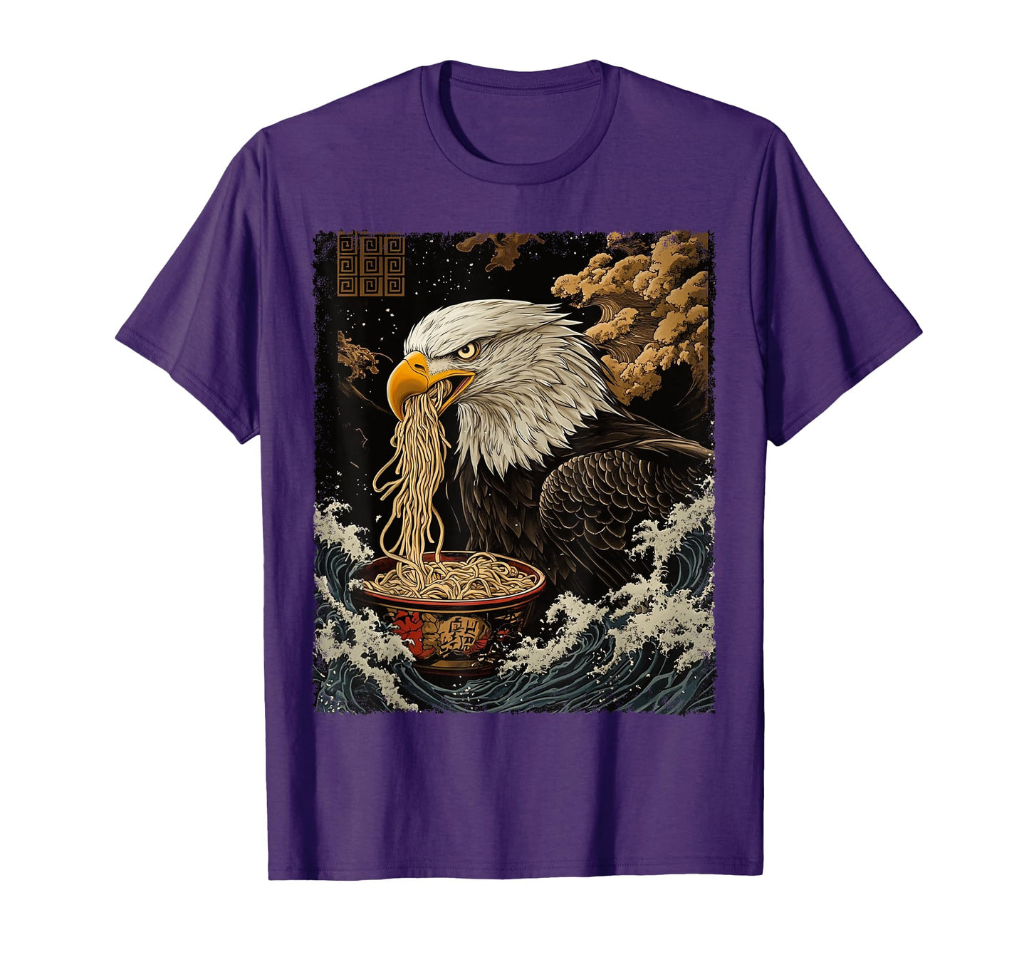 USA Patriotic American 4th of July Bird Eating Ramen Noodles T-Shirt