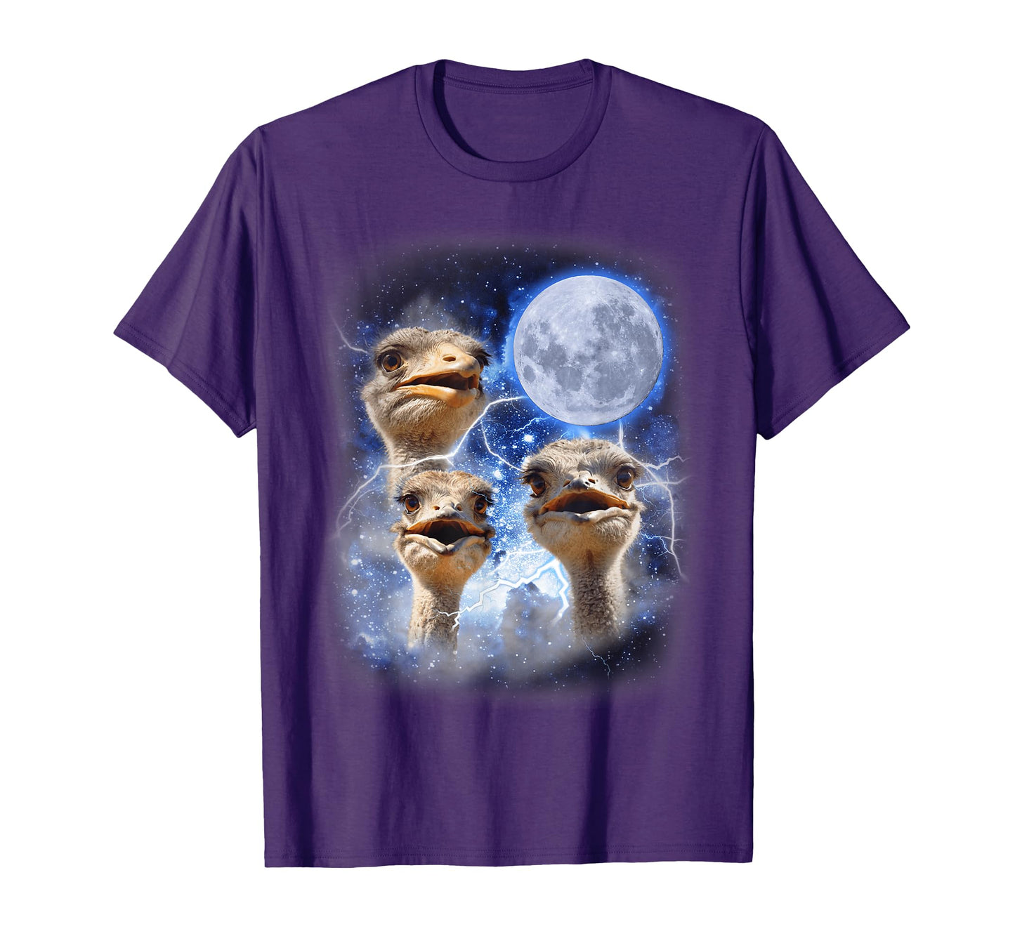Three Ostrich Moon Hilarious Flightless 3 Bird Parody T-Shirt
