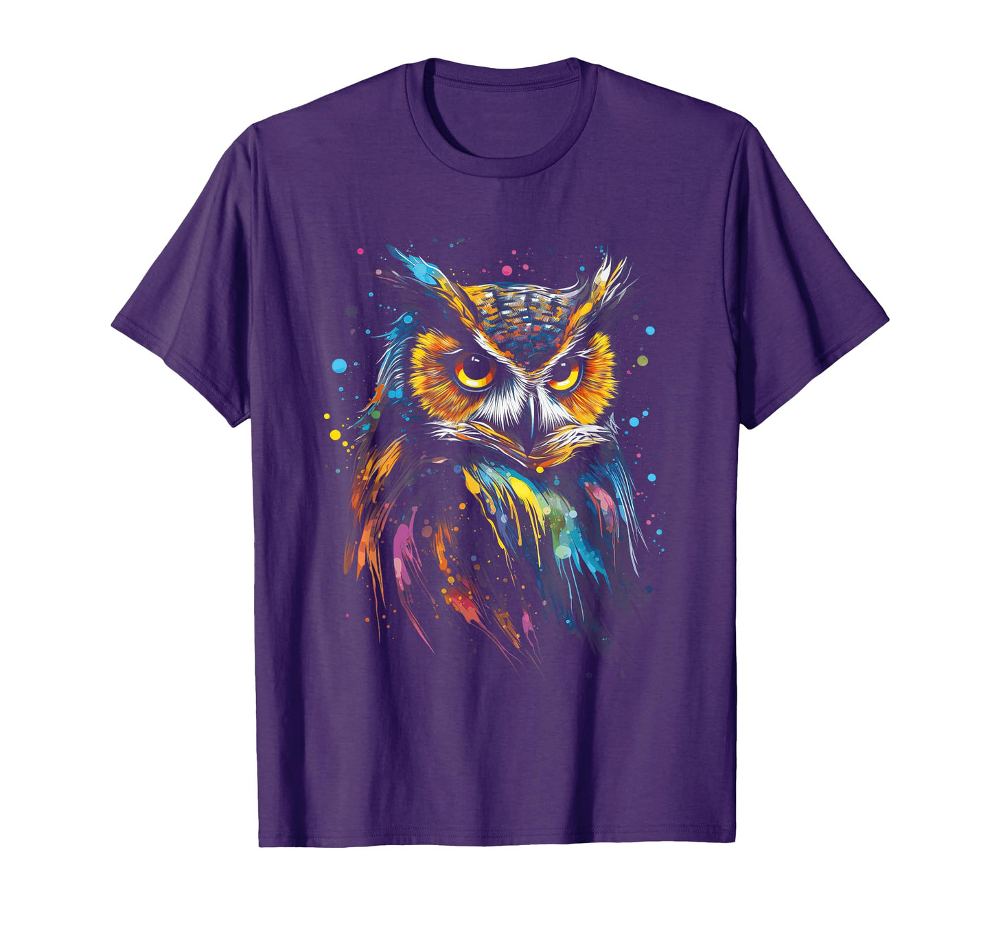 Artwork Fantasy Women's Owl Bird T-Shirt, Black, Small