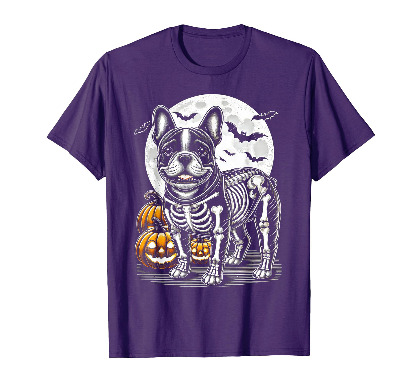 Cute Frenchie Halloween Skeleton French Bulldog Puppy Bones T-Shirt