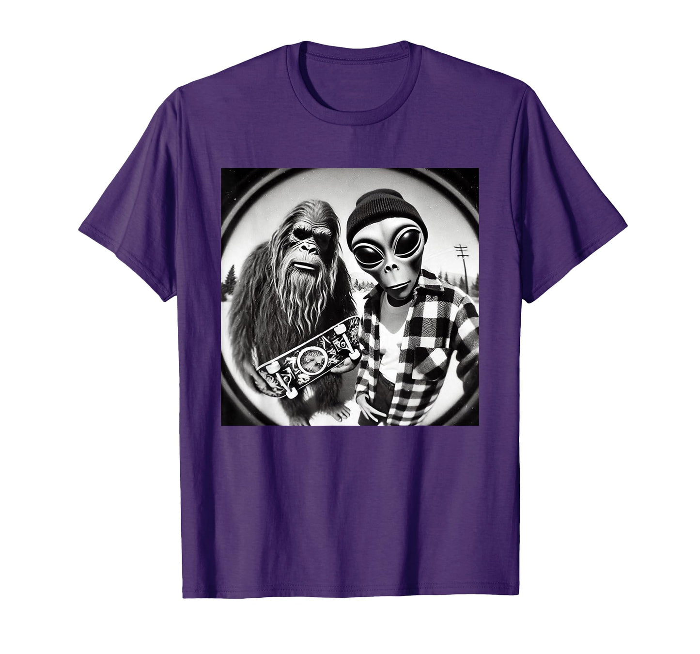 90s Grunge Funny Bigfoot Vintage Rock N Roll Alien Sasquatch T-Shirt