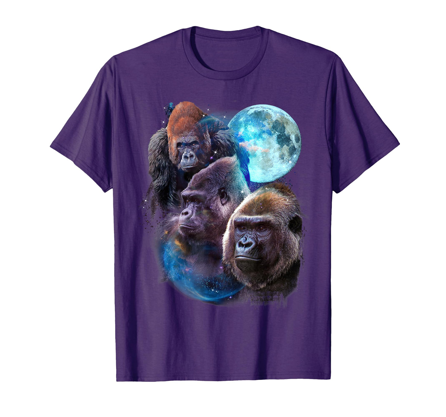 3 Moon Gorilla Funny Great Ape Art Cool Primate Animal Lover T-Shirt