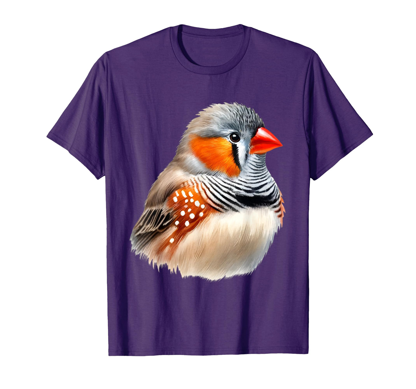 Zebra Finch Bird Vibrant Realistic Artwork T-Shirt