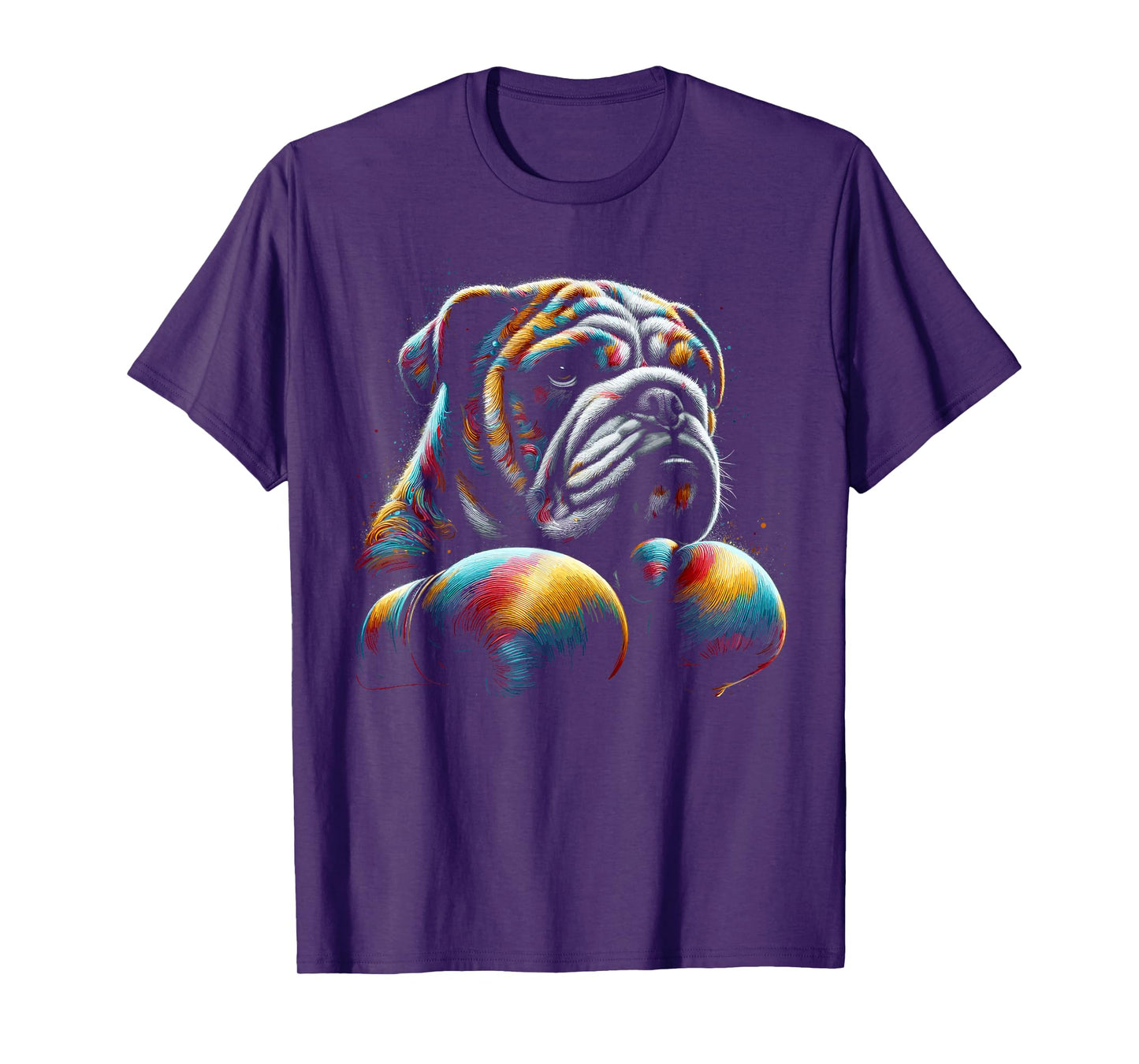 Funny Kickboxing or Boxing Bulldog Dog T-Shirt for Men Women Kids