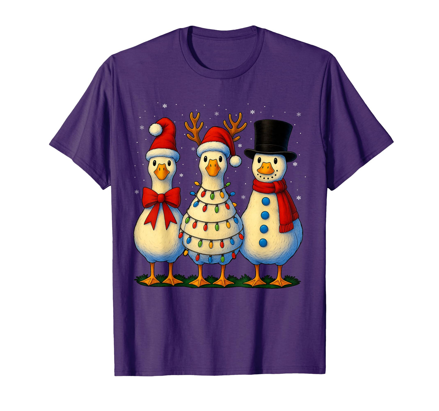 HUGvyn Christmas: Funny Santa Goose Silly Merry Goose Xmas T-Shirt
