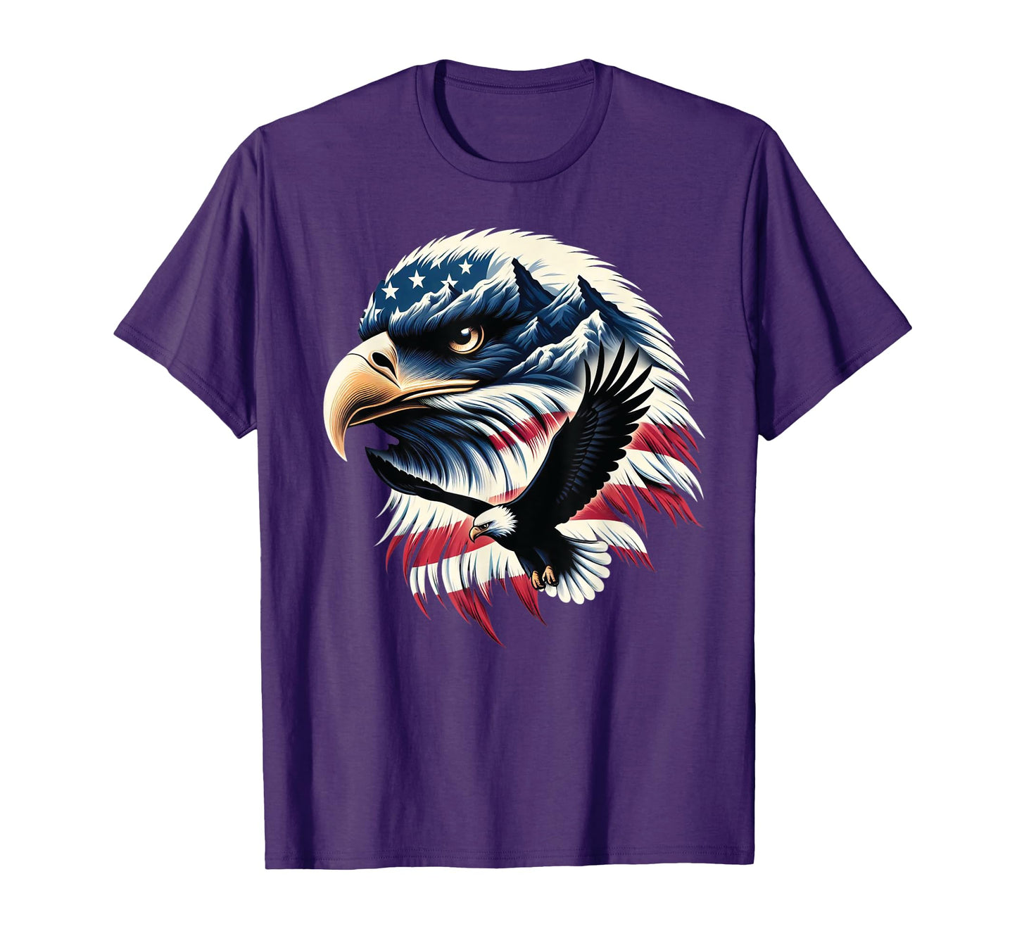 Patriotic Eagle USA Flag 4th Of July Man Woman Art T-Shirt